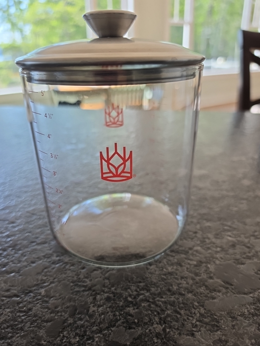 King Arthur Baking Company Glass Sourdough Crock with Lid, 1.5-Quart Capacity